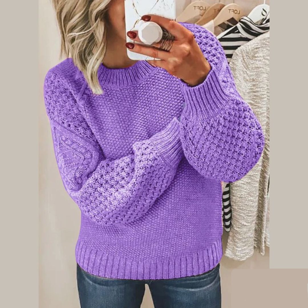 Pull en tricot femme – Pull chaud en laine doux et élégant pour l'hiver