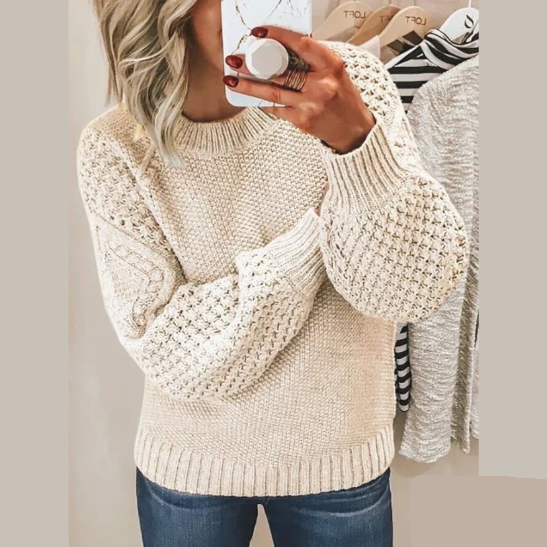 Pull en tricot femme – Pull chaud en laine doux et élégant pour l'hiver