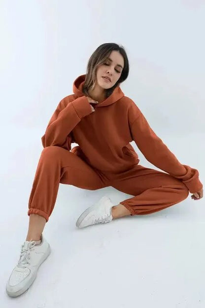 Sweat à capuche et jogging femme – Ensemble confortable en coton doux et tendance