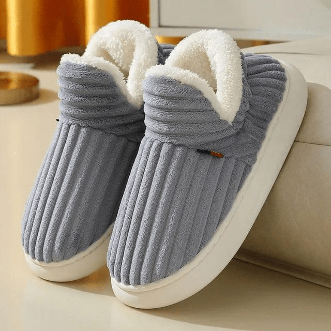 Chaussons moelleux femme – Pantoufles douces en peluche pour confort à la maison