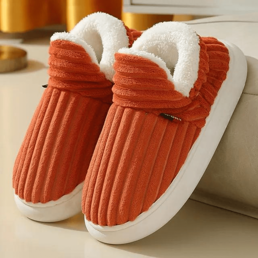 Chaussons moelleux femme – Pantoufles douces en peluche pour confort à la maison