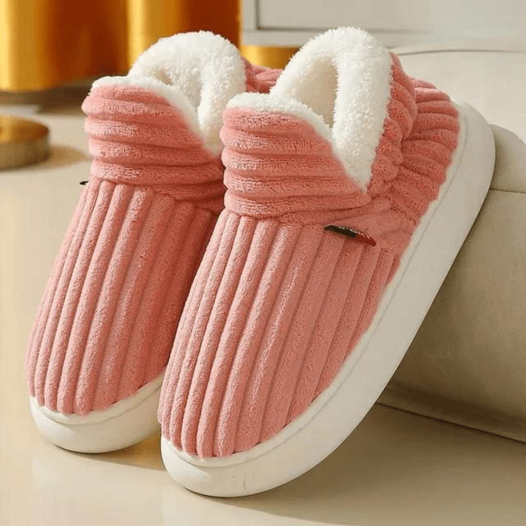 Chaussons moelleux femme – Pantoufles douces en peluche pour confort à la maison