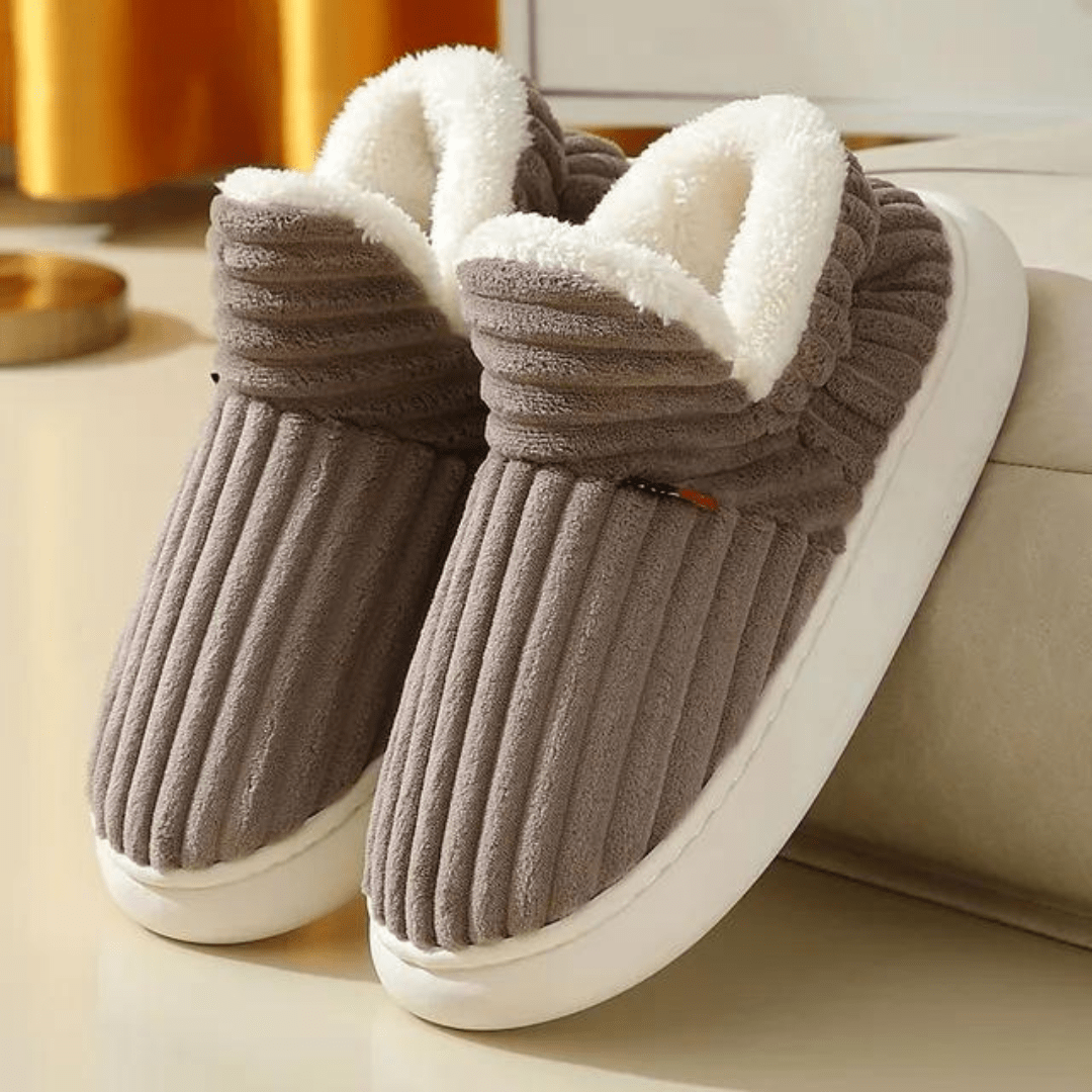 Chaussons moelleux femme – Pantoufles douces en peluche pour confort à la maison