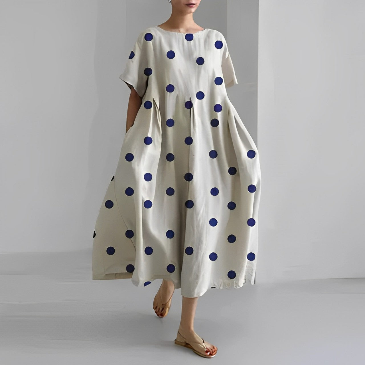 Robe imprimée femme – Robe élégante à manches courtes pour été chic