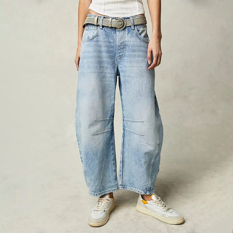 **Jeans femme à jambe large – Pantalon décontracté en denim tendance et confortable**