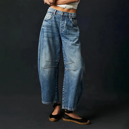 **Jeans femme à jambe large – Pantalon décontracté en denim tendance et confortable**