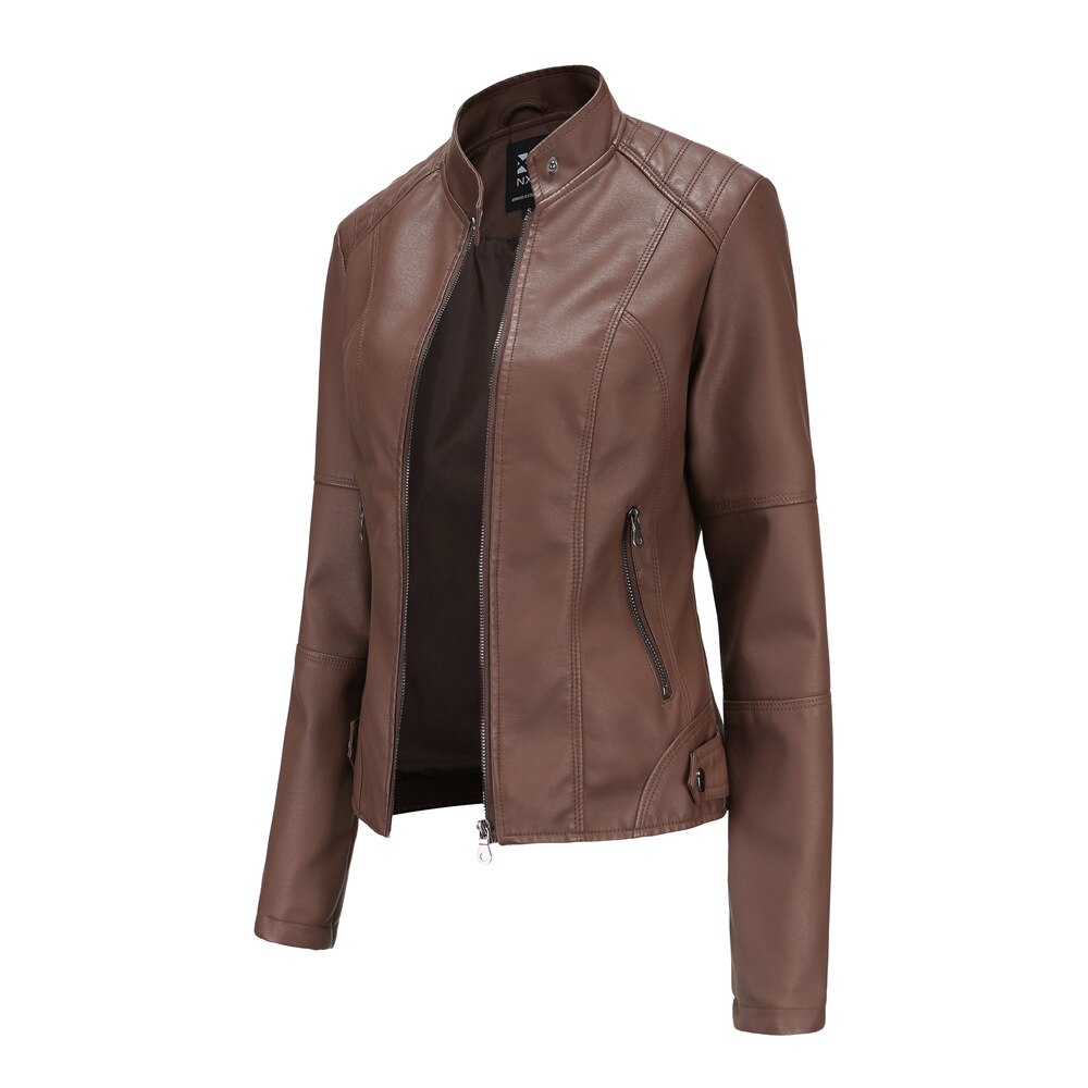 Veste en cuir femme – Veste élégante en cuir véritable pour style chic et décontracté