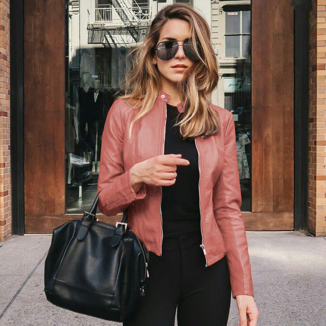 Veste en cuir femme – Veste slim fit élégante pour look tendance et chic