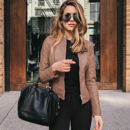 Veste en cuir femme – Veste slim fit élégante pour look tendance et chic