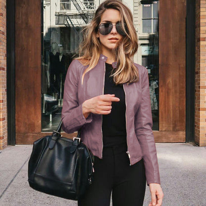 Veste en cuir femme – Veste slim fit élégante pour look tendance et chic