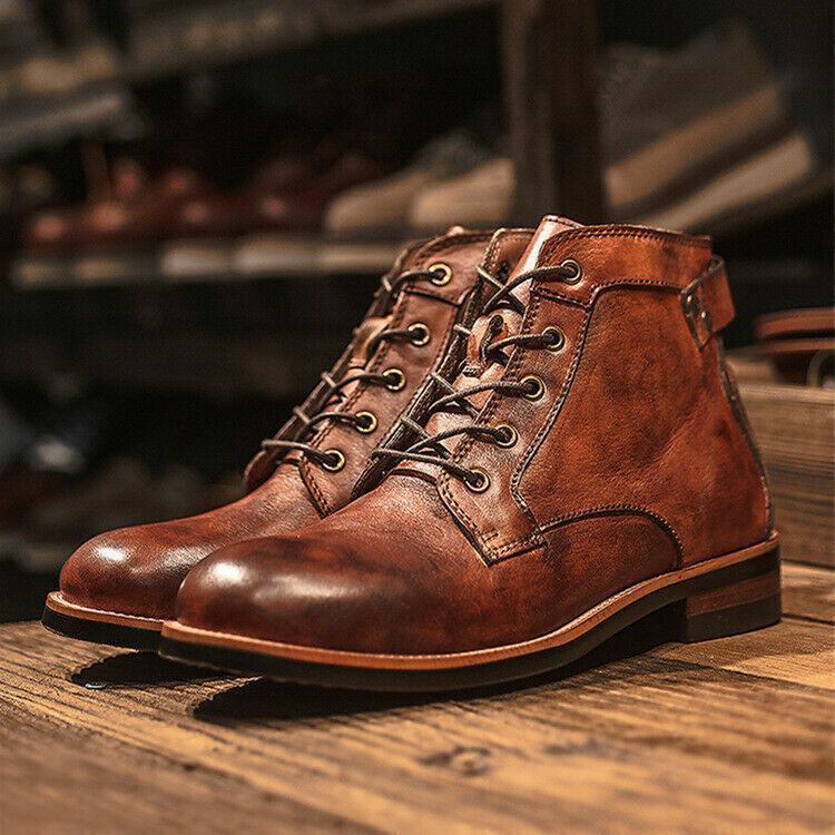 Bottes en cuir homme – Chaussures élégantes en cuir véritable pour hiver