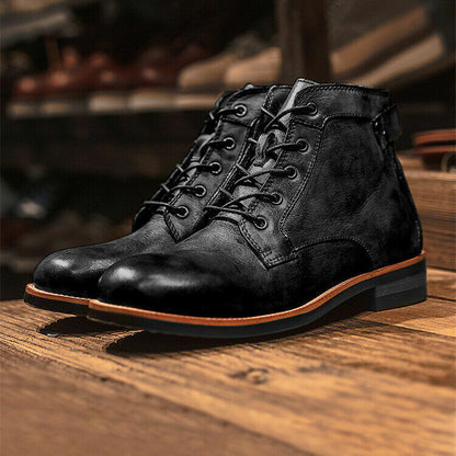 Bottes en cuir homme – Chaussures élégantes en cuir véritable pour hiver