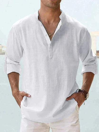 Chemise à manches longues homme – Chemise élégante avec boutons en coton doux