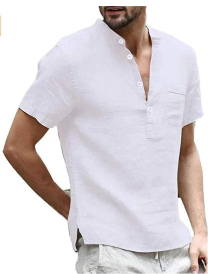 Chemise homme à manches courtes – Chemise avec poche poitrine élégante et décontractée