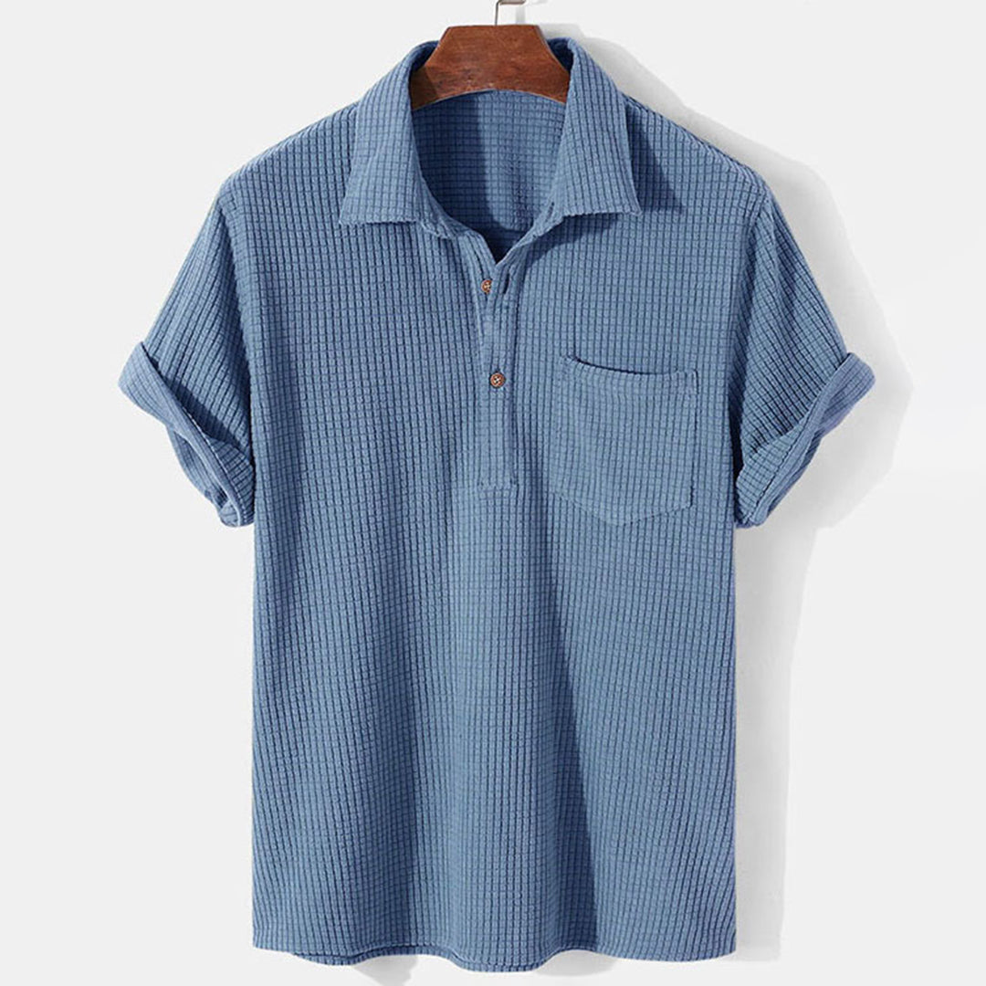 Chemise homme à manches courtes – Chemise élégante avec boutons en coton