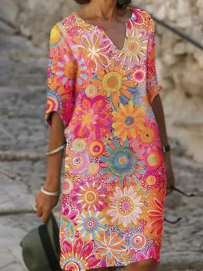 Robe à fleurs femme – Robe fluide élégante pour été, occasion spéciale et mariage