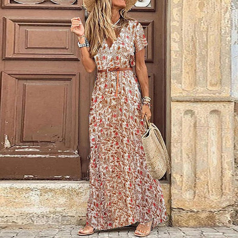 Robe boho femme – Robe longue fluide élégante pour été et occasions spéciales