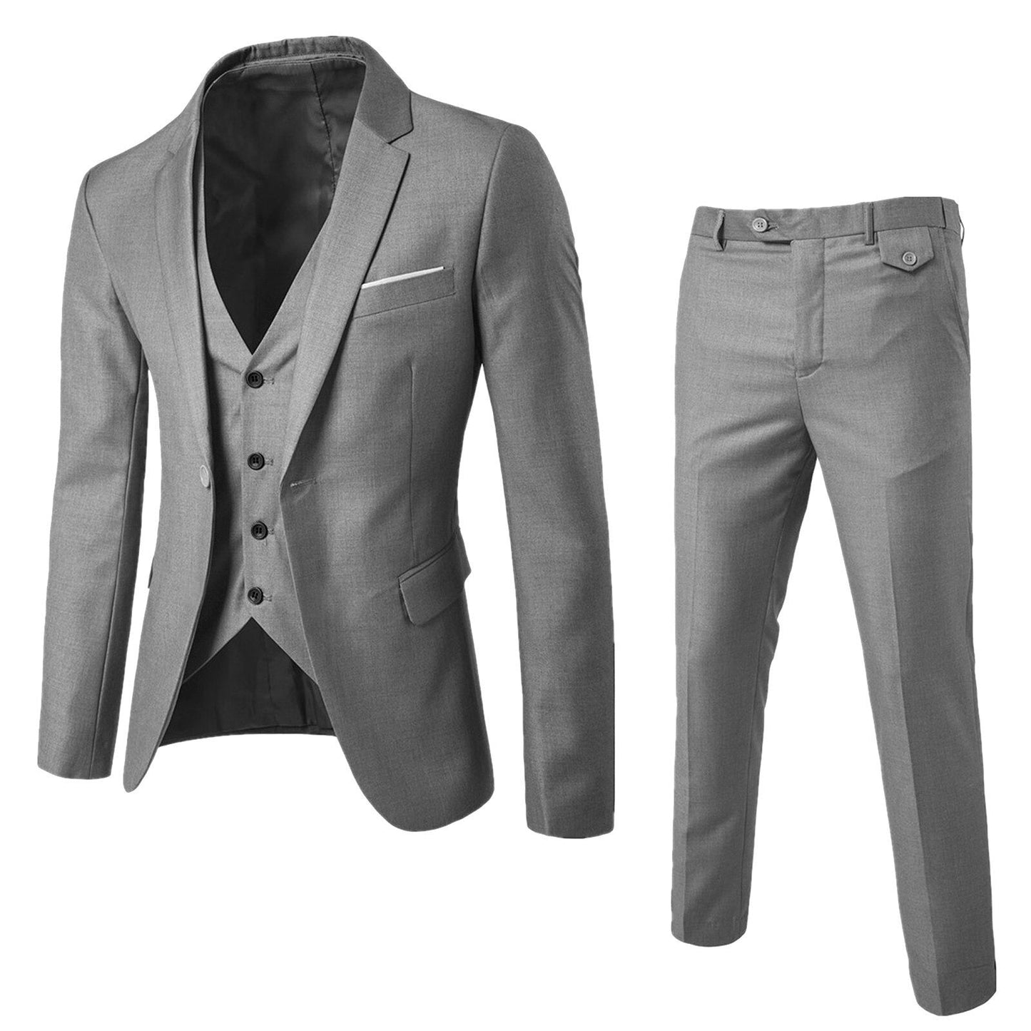 Costumes d'affaires 3 pièces pour hommes – Costume élégant en laine pour occasions formelles