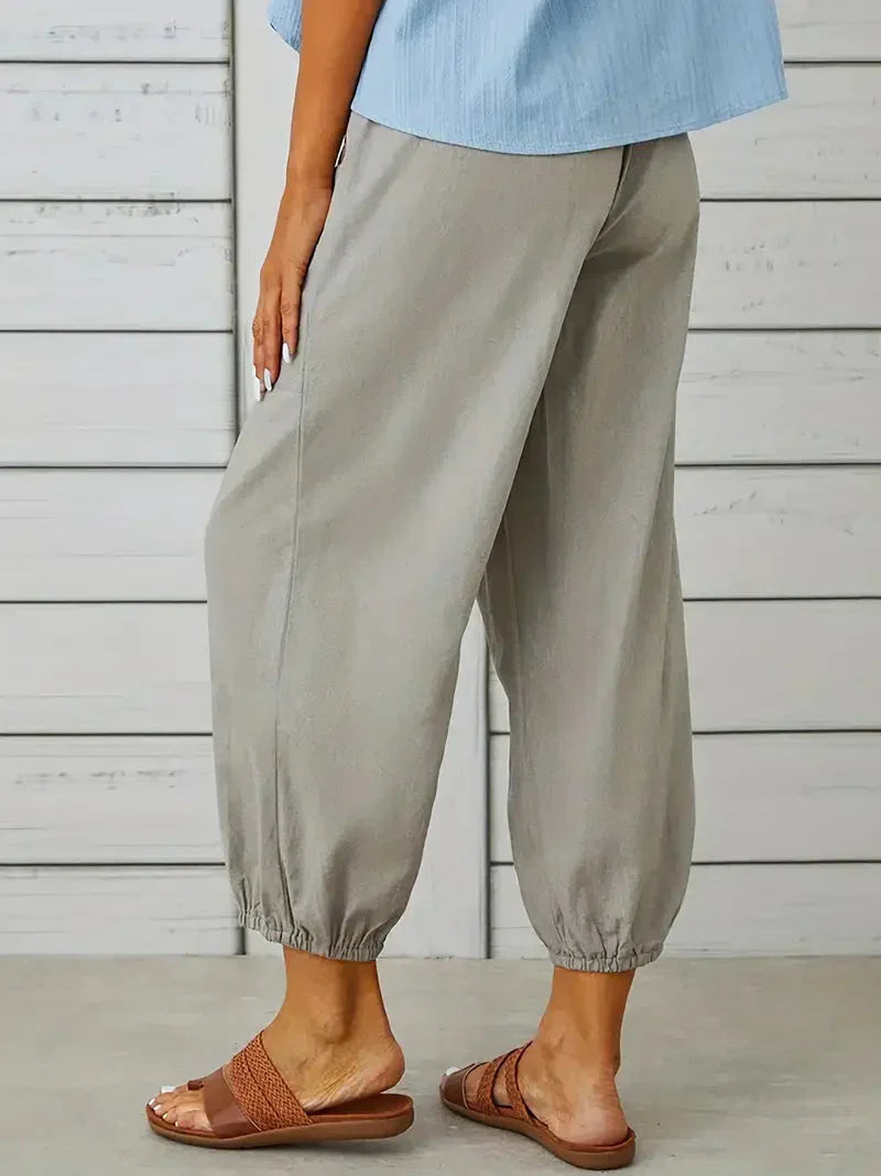 Pantalons d'été femme – Pantalons élégants en lin légers pour occasions décontractées