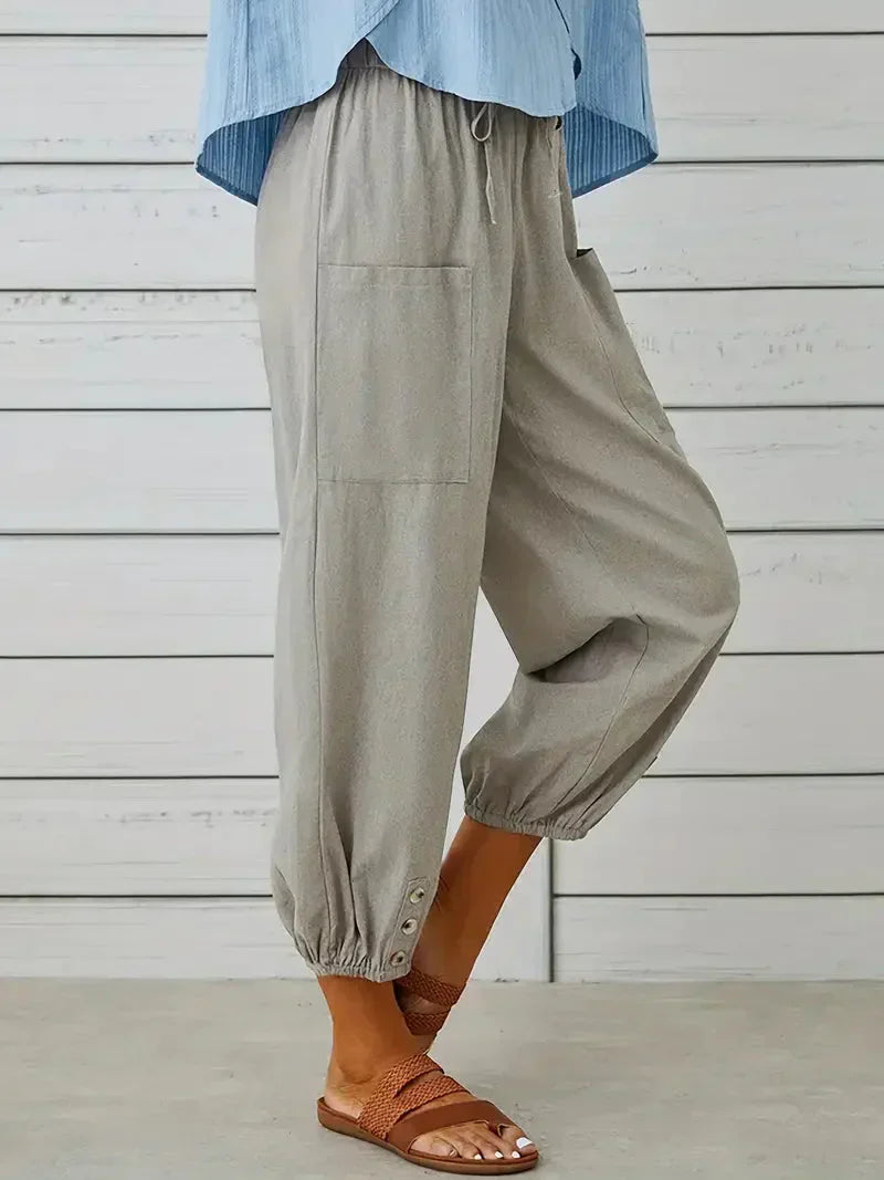 Pantalons d'été femme – Pantalons élégants en lin légers pour occasions décontractées