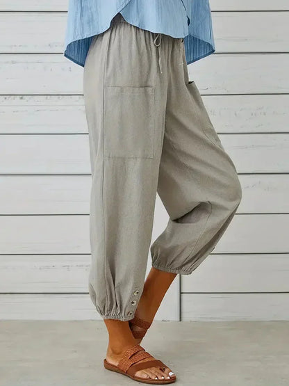 Pantalons d'été femme – Pantalons élégants en lin légers pour occasions décontractées