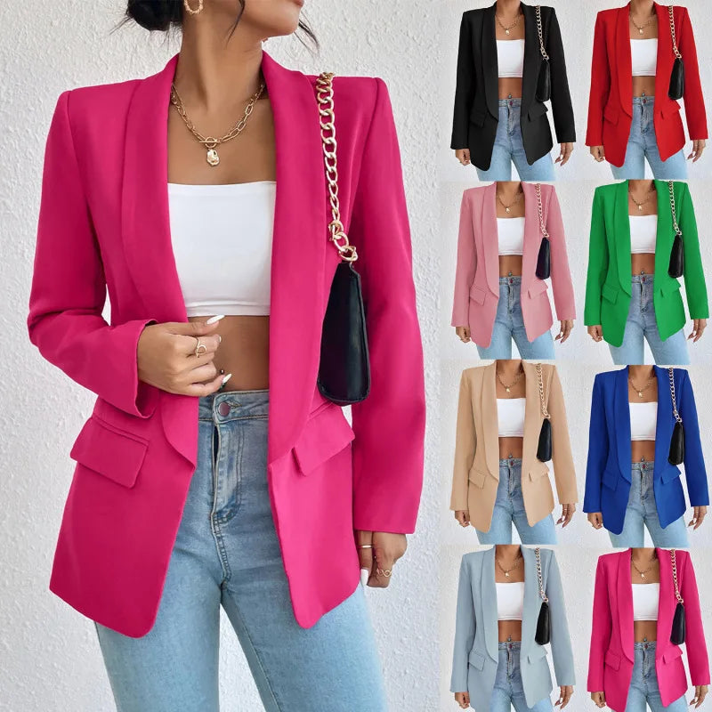 Blazer ouvert femme – Veste chic élégante en tissu léger pour soirée et bureau