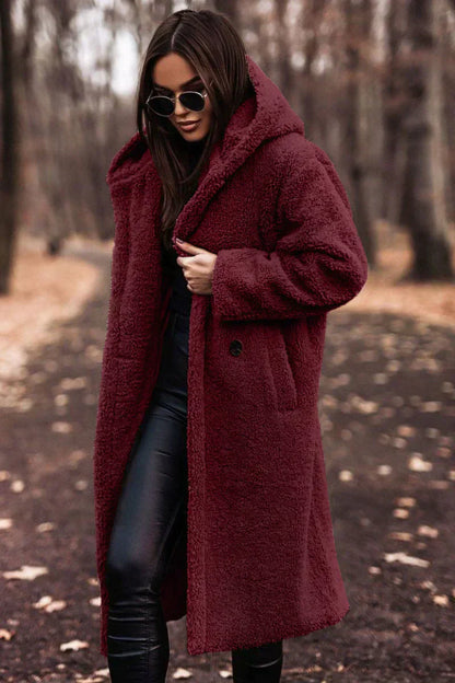 Manteau teddy femme – Manteau long doux et chaud pour hiver élégant