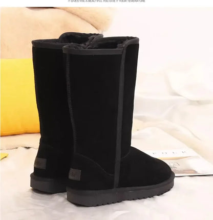 Bottes confortables femme – Bottes en cuir élégantes et chaudes pour l'hiver