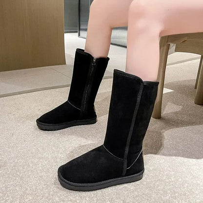 Bottes confortables femme – Bottes en cuir élégantes et chaudes pour l'hiver