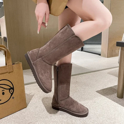 Bottes confortables femme – Bottes en cuir élégantes et chaudes pour l'hiver