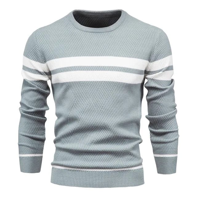 Pull rayé homme – Sweater en coton doux à manches longues tendance