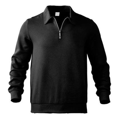 Sweat-shirt polo homme avec zip – Vêtement décontracté en coton léger et tendance