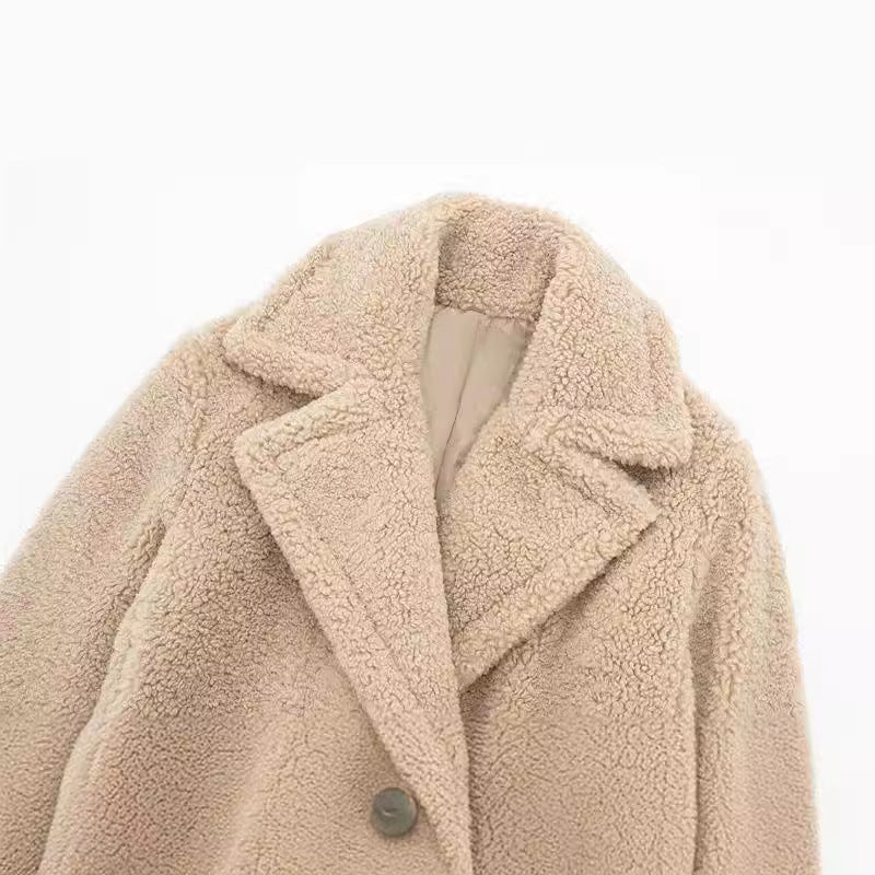 Manteau Teddy Femme – Manteau long doux et chaud pour hiver élégant