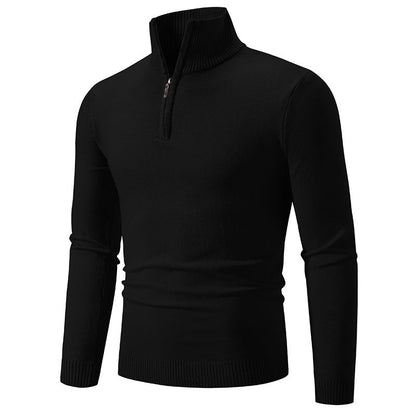 Pull-over col roulé homme – Pull zippé élégant en laine pour hiver chic