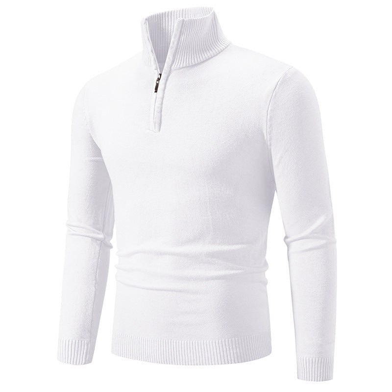 Pull-over col roulé homme – Pull zippé élégant en laine pour hiver chic