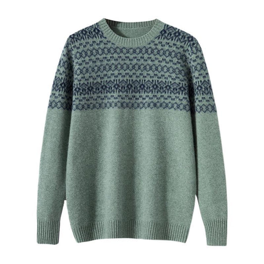 Pull en tricot homme – Pull col rond confortable en laine pour hiver élégant