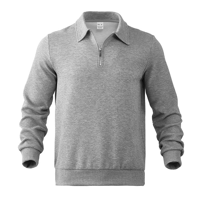 Sweat-shirt polo homme avec zip – Vêtement décontracté en coton léger et tendance