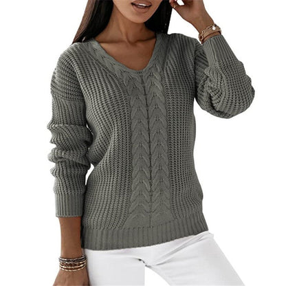 Pull en tricot chaud femme – Pull confortable en laine doux et élégant pour hiver