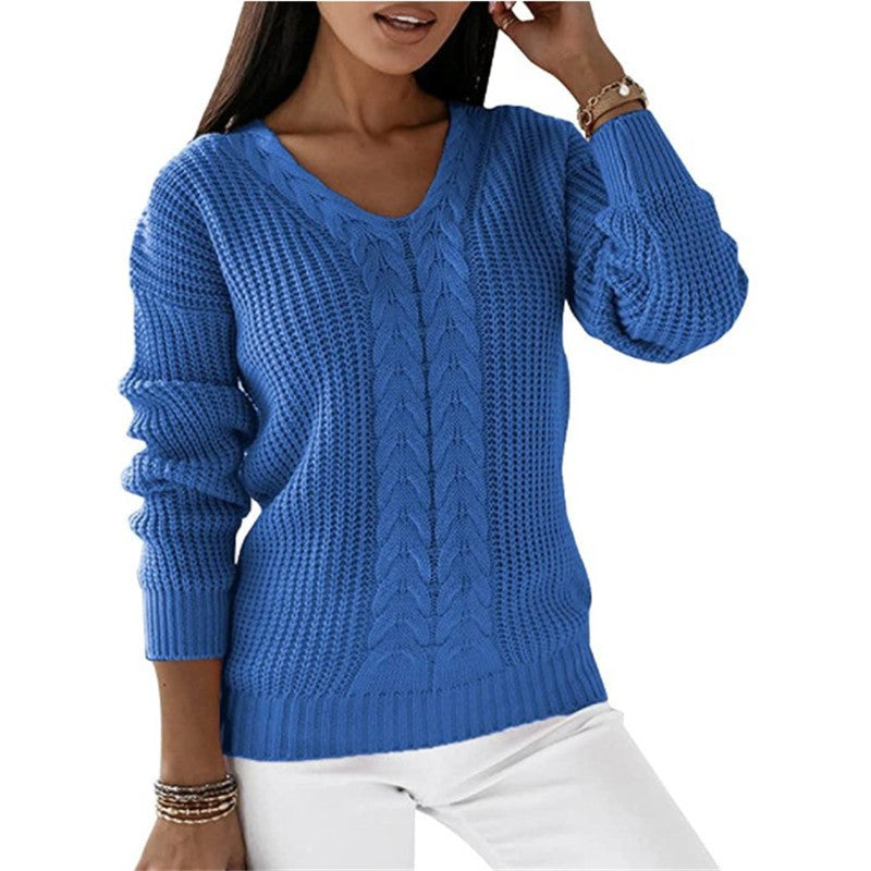 Pull en tricot chaud femme – Pull confortable en laine doux et élégant pour hiver