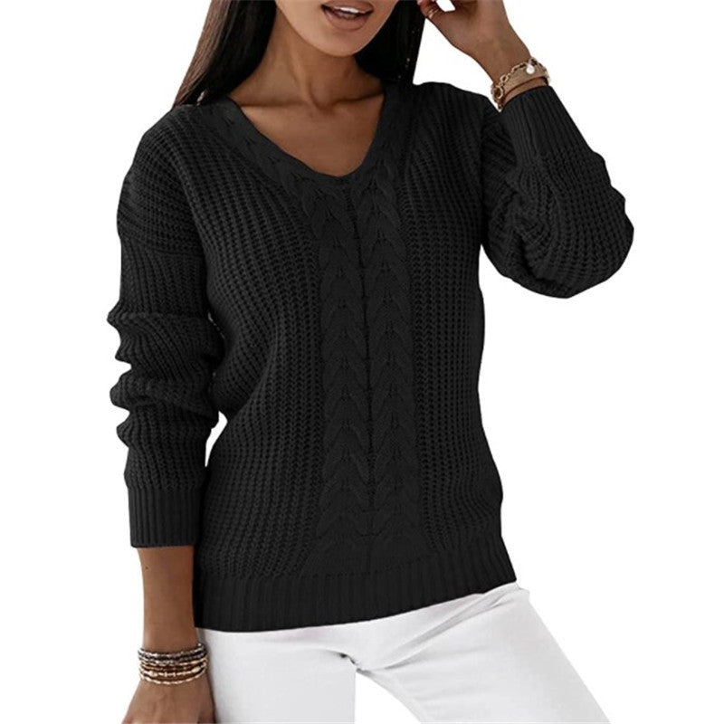 Pull en tricot chaud femme – Pull confortable en laine doux et élégant pour hiver