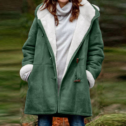 Manteau Duffle femme – Manteau chaud en laine à capuche pour hiver chic