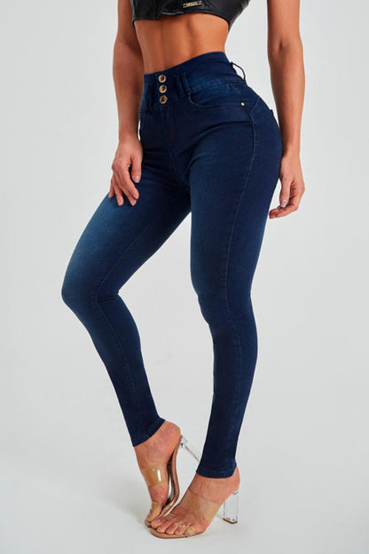 Jean skinny femme taille haute – Pantalon ajusté en denim stretch élégant