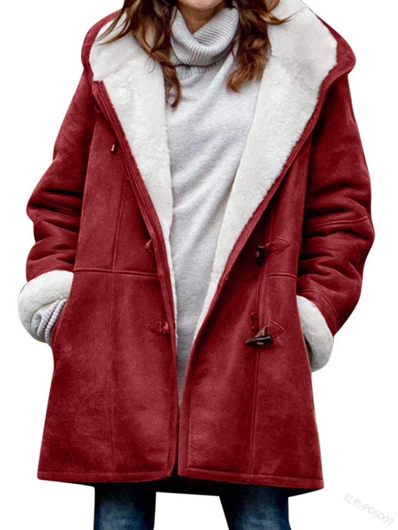 Manteau Duffle femme – Manteau chaud en laine à capuche pour hiver chic