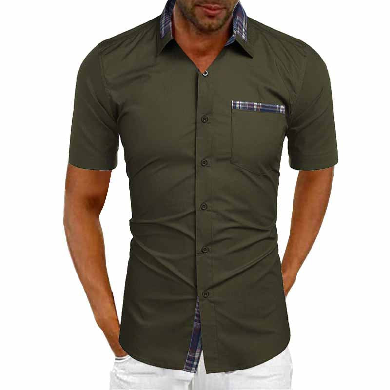 Chemise homme manches courtes – Chemise élégante en coton pour été chic