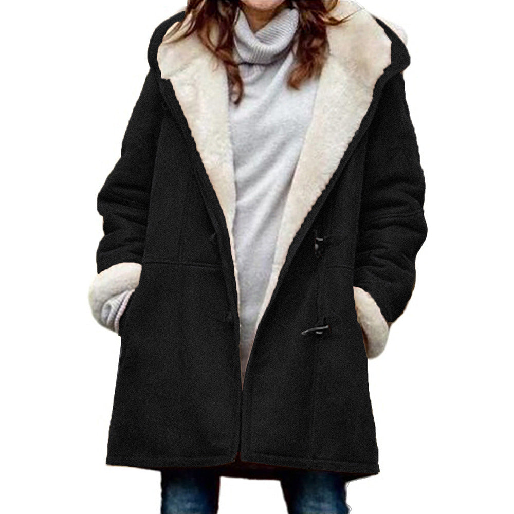 Manteau Duffle femme – Manteau chaud en laine à capuche pour hiver chic