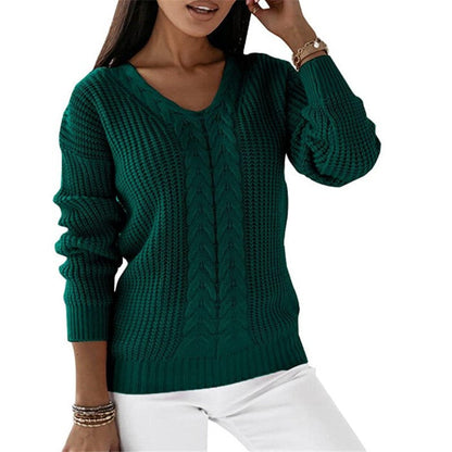 Pull en tricot chaud femme – Pull confortable en laine doux et élégant pour hiver