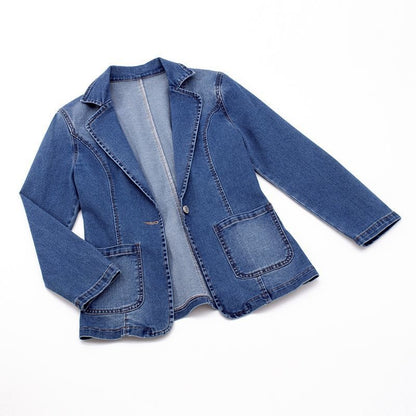 Blazer en Jean Femme – Veste tendance en denim coupe ajustée et chic