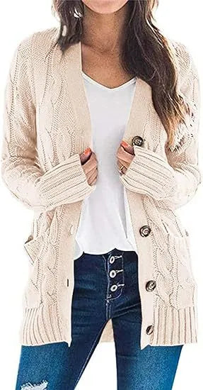 Gilet tricoté femme – Gilet élégant avec boutons pour look décontracté chic