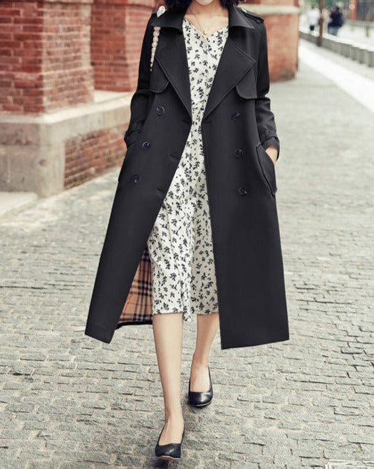 Trench-coat femme – Manteau double boutonnage élégant pour automne hiver