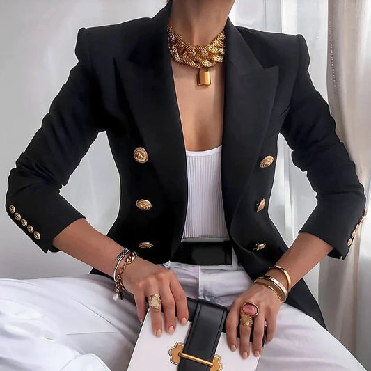 Blazer élégant femme – Veste chic ajustée en tissu léger pour soirée et bureau